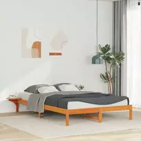 Lova Lovos rėmas su šoninėmis stalelėmis Vaško ruda 140 x 220 cm