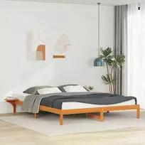 Lova Lovos rėmas su šoninėmis stalelėmis Vaško ruda 200 x 220 cm