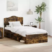Lova Lovos rėmas Rūkyta ąžuolas 90 x 200 cm Kietos pušies mediena