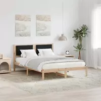 Lova Lovos rėmas Juoda 140 x 190 cm Kietos pušies mediena