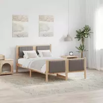 Lova Lovos rėmas Ruda ir taupe 120 x 200 cm Pušies masyvas