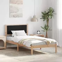 Lova Lovos rėmas Juoda 90 x 200 cm Kietos pušies mediena