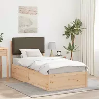 Lova Lovo rėmas su apmuštu galvūgaliu Taupe 75 x 190 cm