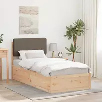 Lova Lovo rėmas su apmuštu galvūgaliu Taupe 75 x 190 cm