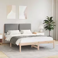 Lova Lovo rėmas su apmuštu galvūgaliu Šviesiai pilka 150 x 200 cm