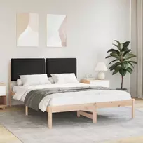 Lova Lovo rėmas su apmuštu galvūgaliu Juodas 150 x 200 cm