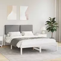 Lovo rėmas su apmuštu galvūgaliu Šviesiai pilka 150 x 200 cm
