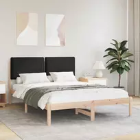 Lova Lovo rėmas su apmuštu galvūgaliu Juodas 140 x 190 cm