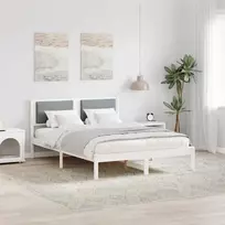 Lova Lovos rėmas Šviesiai pilka 135 x 190 cm Kietos pušies mediena