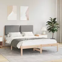 Lova Lovo rėmas su apmuštu galvūgaliu Šviesiai pilka 140 x 190 cm
