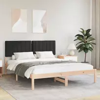Lova Lovo rėmas su apmuštu galvūgaliu Juodas 150 x 200 cm