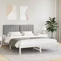 Lovo rėmas su apmuštu galvūgaliu Šviesiai pilka 150 x 200 cm