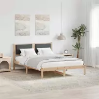 Lova Lovos rėmas Tamsiai pilka 140 x 190 cm Kietos pušies mediena