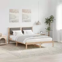 Lova Lovos rėmas Taupe 140 x 190 cm Kietos pušies mediena