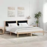 Lova Lovos rėmas Juoda 160 x 200 cm Kietos pušies mediena