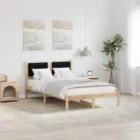 Lova Lovos rėmas Juoda 120 x 200 cm Kietos pušies mediena