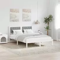 Lova Lovos rėmas Šviesiai pilka 140 x 190 cm Kietos pušies mediena
