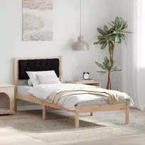Lova Lovos rėmas Juoda 75 x 190 cm Kietos pušies mediena