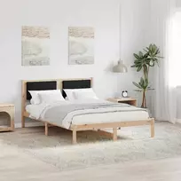Lova Lovo rėmas su apmuštu galvūgaliu Juoda 135 x 190 cm