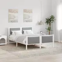 Lova Lovos rėmas su galvūgalio Šviesiai pilka 140 x 190 cm audinys