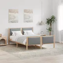 Lova Lovos rėmas su galvūgalio Šviesiai pilka 140 x 190 cm audinys