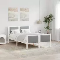 Lova Lovos rėmas su galvūgalio Šviesiai pilka 120 x 200 cm audinys
