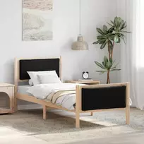 Lova Lovos rėmas su galvūgalio Juoda 75 x 190 cm audinys