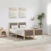 Lova Lovos rėmas Taupe 120 x 200 cm Kietos pušies mediena