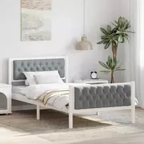 Lova Lovos rėmas Šviesiai pilka 100 x 200 cm Kietos pušies mediena