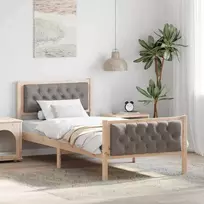 Lova Lovos rėmas Taupe 90 x 200 cm Kietos pušies mediena