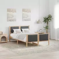 Lova Lovos rėmas ruda ir tamsiai pilka 120 x 200 cm Pušies masyvas