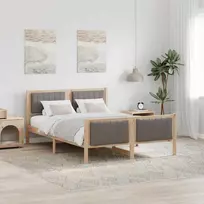 Lova Lovos rėmas Ruda ir taupe 135 x 190 cm Pušies masyvas