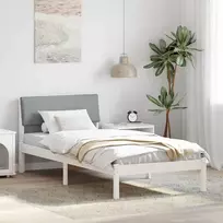 Lova Lovos rėmas Balta ir šviesiai pilka 90 x 200 cm Pušies masyvas