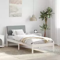 Lova Lovos rėmas Balta ir šviesiai pilka 80 x 200 cm Pušies masyvas
