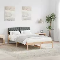 Lova Lovos rėmas ruda ir tamsiai pilka 120 x 200 cm Pušies masyvas