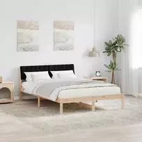 Lova Lovos rėmas Ruda ir juoda 140 x 190 cm Pušies masyvas