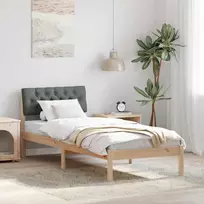 Lova Lovos rėmas ruda ir tamsiai pilka 75 x 190 cm Pušies masyvas