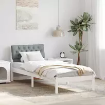 Lova Lovos rėmas Balta ir šviesiai pilka 80 x 200 cm Pušies masyvas