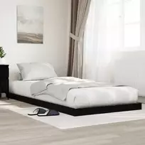 Lova Grindų lovos rėmas Juodas ąžuolas 100 x 200 cm Apdirbta mediena