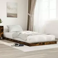 Lova Grindų lovos rėmas Rūkyta ąžuolas 90 x 200 cm Apdirbta mediena