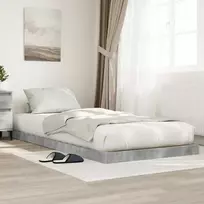 Lova Grindų lovos rėmas Betono pilka 90 x 190 cm Apdirbta mediena