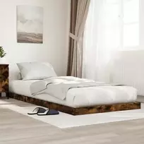 Lova Grindų lovos rėmas Rūkyta ąžuolas 100 x 200 cm Apdirbta mediena