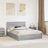 Saugos lova Pilkas Sonoma 150 x 200 cm Apdirbta mediena