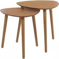 Home Styling Collection komplektas šoninių kavos stalų medinis paviršius