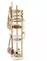 Promotions Papuošalų laikymo stovas, 33x148.5 cm, auksinis, metalas, besisukanti saugykla