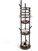 Promotions Papuošalų stovas, 33x148,5 cm, juodas, besisukanti metalinė saugykla
