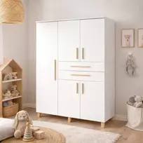 ATB Spinta su 5 durimis ir 2 stalčiais „Classic“, balta