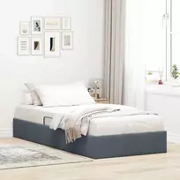 Lova Otomano lovos rėmas Tamsiai pilka 90 x 190 cm Aksomas