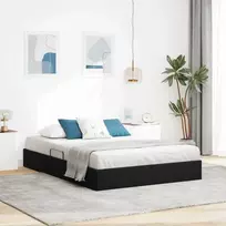 Lova Otomano lovos rėmas su saugykla Juoda 140 x 200 cm Aksomas