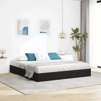 Lova Otomano lovos rėmas su saugykla Juoda 160 x 200 cm Aksomas